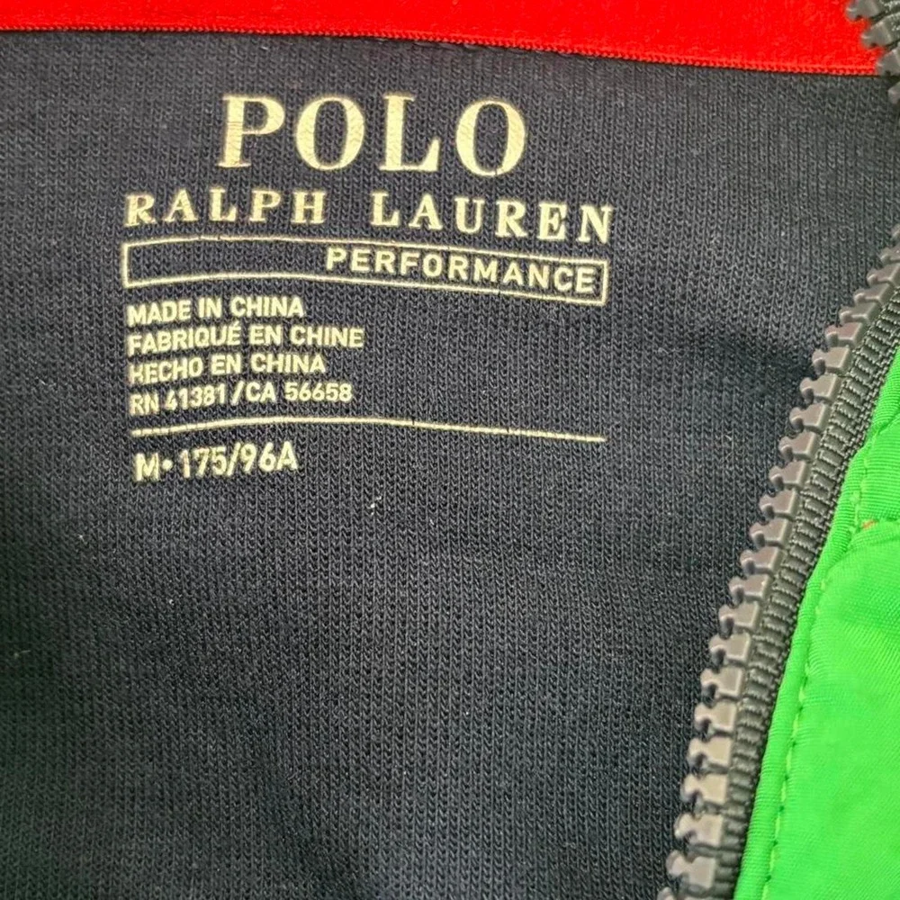Polo Ralph Lauren Performance RL-93 Colorblock Hoodie Mens M Navy Green USA